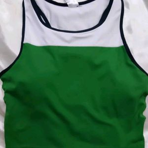 Green &amp; White Tank Top