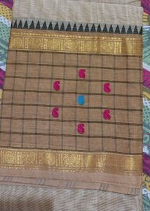 Elegant Beige check  Saree