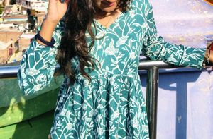 Green Floral Print Dress