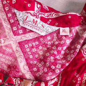 Red Embroidered Kurta