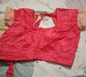 Pink & Gold Sari Blouse
