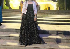 Floral Print Maxi Skirt with jacket