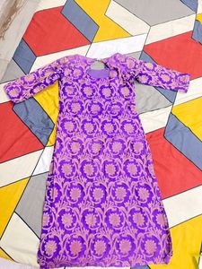 A-line Purple Kurta
