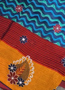 Blue Colourful Saree 💙