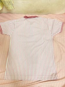 Striped Women Polo Top