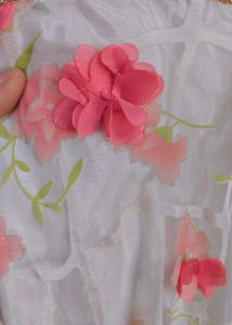 Floral White Ethnic Gown