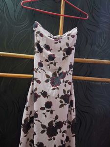 Floral Print Backless Maxi Dress