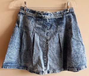 Acid Wash Denim Skirt
