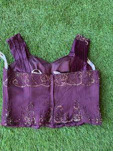 Handwork Embroidered Top - Wine Color