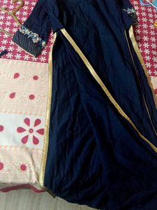 Embroidered Navy Kurta Dress
