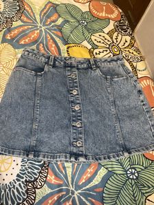 Medium Button Down Mini Denim Skirt