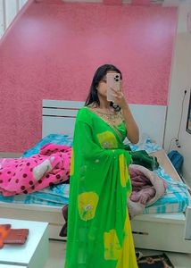 Pure Chiffon Green Heavy Saree