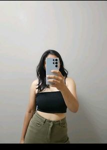 Black Ribbed Tank Top