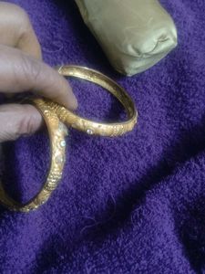 Vintage Gold Tone Kangan  Set Anti tarnish