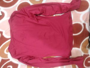 Chic Red Long Sleeve Top