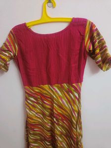 Pink Full Flared Kurta