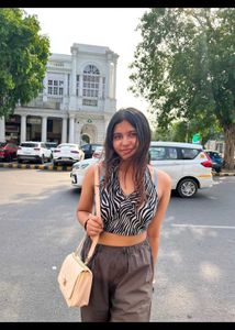 Zebra Print Halter Top