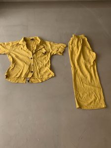 Lovely Mustard Cord Set With Top And Bottom
