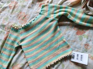 Striped Long Sleeve Crop Top