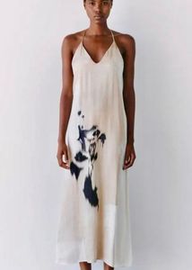 ZARA Printed Halter Maxi Dress