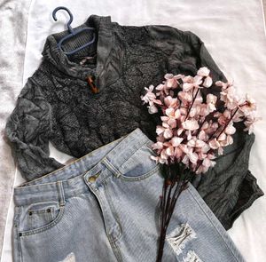 🎁Buy1 Get1 Free Grey Knit V-Neck Sweater I