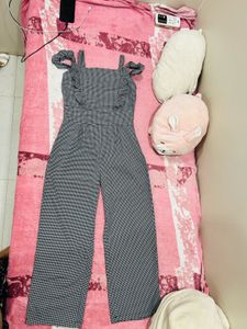 Black &amp; Whit Check Jumpsuit