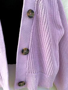 Mango Lilac Knit Cardigan