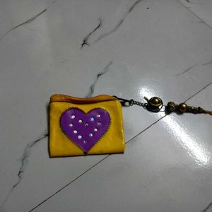Cute mustard nd💜 shape joypur style wallet