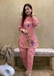 (MtoXXL P)Embroidered A-Line Kurti With Dhoti Pant