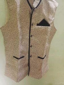 Ethnic Half Jacket Golden Color