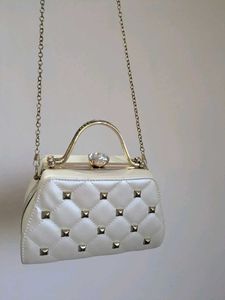 Ivory Luxe Golden Bag