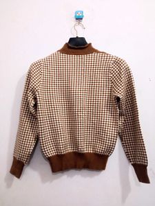 Vintage Korean Brown Sweater For Women