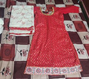 Red & Gold Salwar Kameez Suit