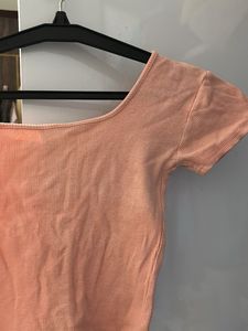 Cute Peach Button-Front Top