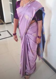 Satin Silk Purple Saree
