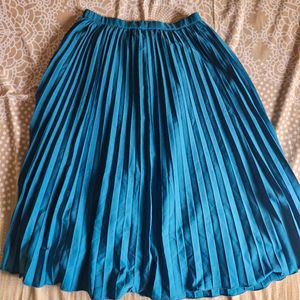 Blue Pleated Skirt