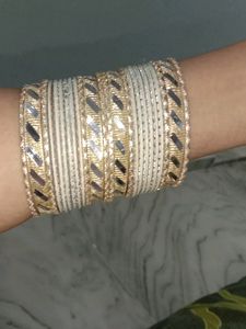 half white bangles set