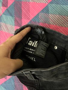 Charcoal Black Monki Mom Jean