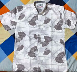 Leaf Print Casual Shirt