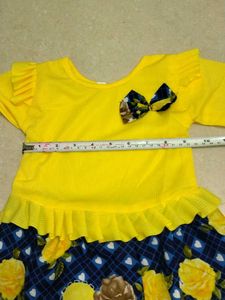 Cute Yellow &amp; Blue Dress new girl kids