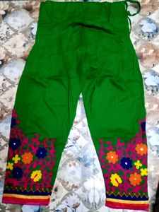 Embroidered Green Palazzos