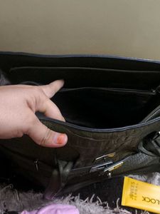 Olive Green Faux Crocodile Leather Tote
