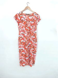 Orange Printed Casual Jumpsuit (Women)