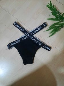 Black Criss-Cross Thong