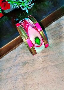 Pink 3 Piece Bangles Set