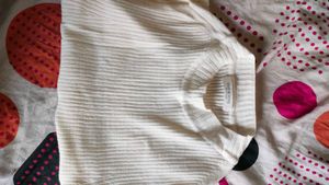 White Ribbed Sleeveless Top