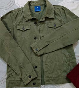 Olive Green Denim Jacket