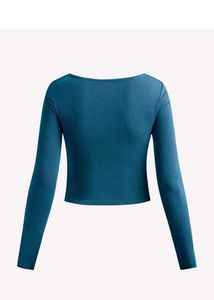 Square Neck Long Sleeve Crop Top