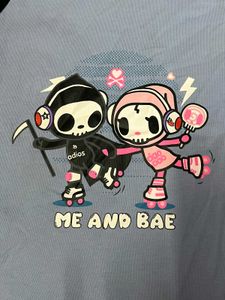 Bonkers Corner XS Cute &#39;Me and Bae&#39; Crop Tee