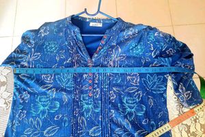 Blue Floral Print Top 3XL